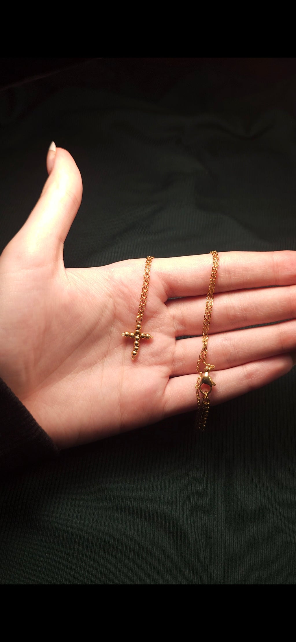 Cross beaded necklace (handmade cross)